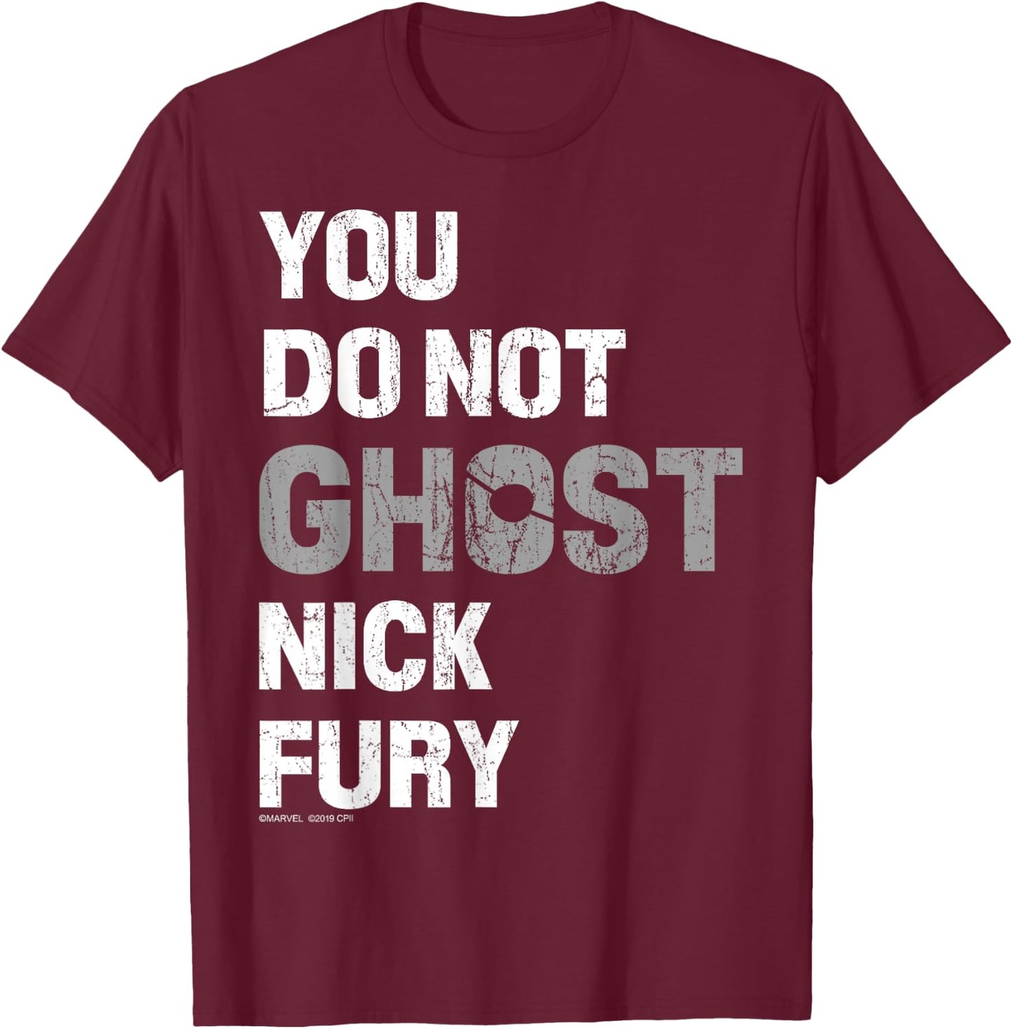 Marvel Spider-Man Far From Home You Do Not Ghost Nick Fury T-Shirt - T-Shirt | Maroon