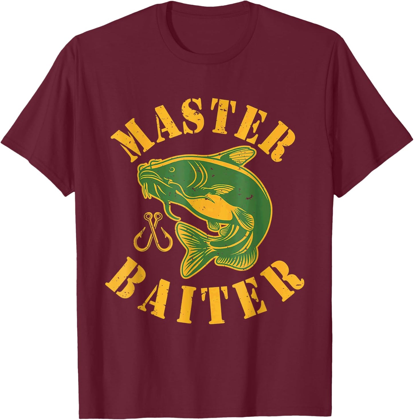 Master Baiter - Wels Catfish Hunter T-Shirt - T-Shirt | Maroon