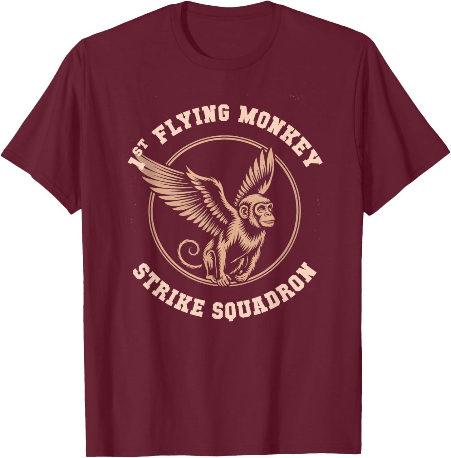 1st Flying Monkeys Strike Squadron Air Wizard Military Force T-Shirt - T-Shirt | Maroon