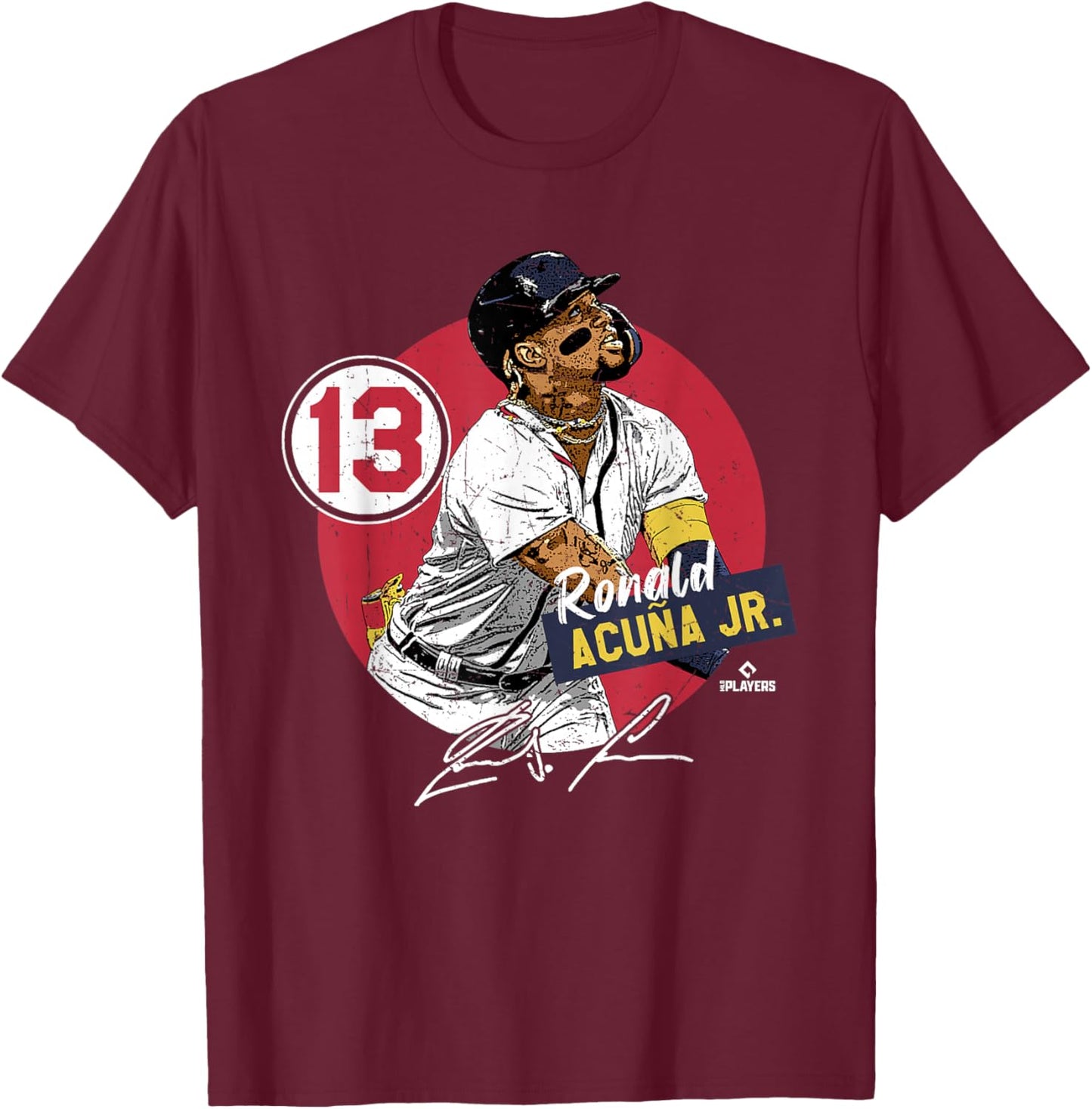 Ronald Acuna Jr. | Atlanta Baseball MLB Players | MLBRAC3002 T-Shirt - T-Shirt | Maroon