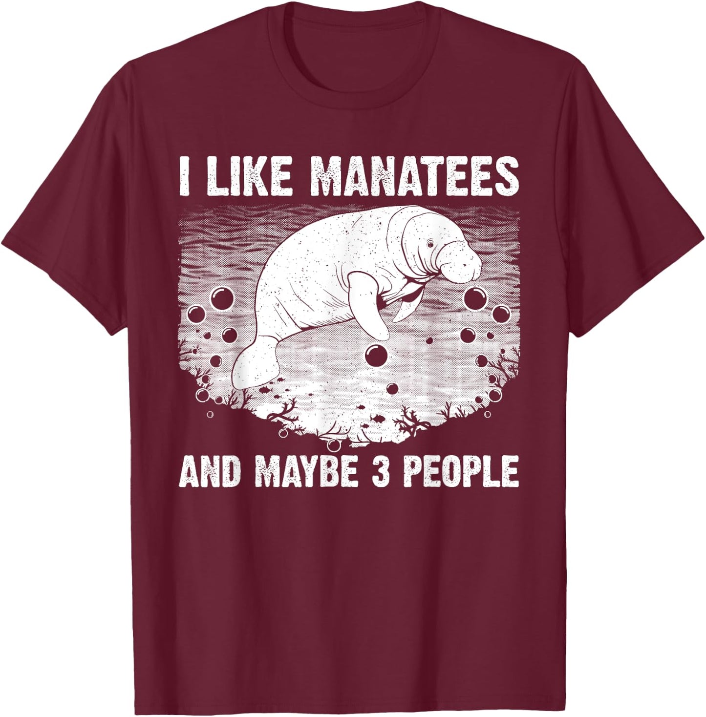 Funny Manatee Design Women Toddlers Manatee Lover T-Shirt - T-Shirt | Maroon