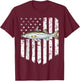 Black White American Flag Snook 4th Of July Fish T-Shirt - T-Shirt | Maroon
