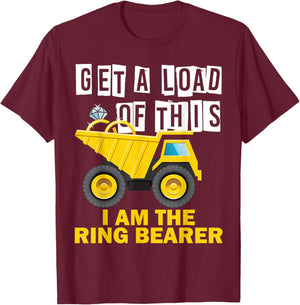 Wedding Ring Bearer Funny Truck Women Kids T-Shirt - T-Shirt | Maroon