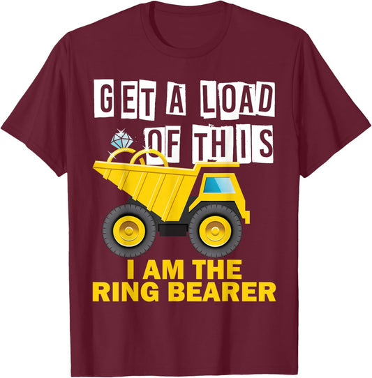 Wedding Ring Bearer Funny Truck Women Kids T-Shirt - T-Shirt | Maroon