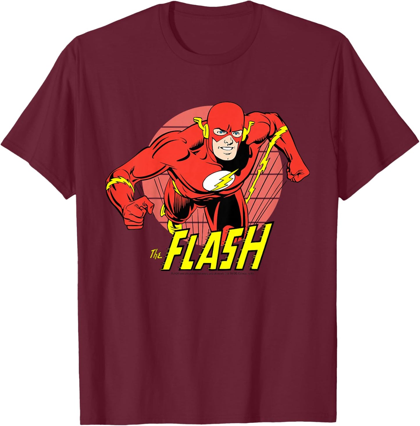 Kids DC Comics The Flash Running Portrait T-Shirt - T-Shirt | Maroon