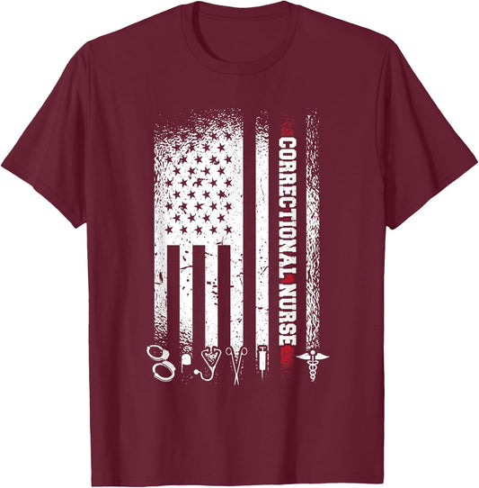 Corrections Nursing Jail Nurse Correctional Nurse T-Shirt - T-Shirt | Maroon