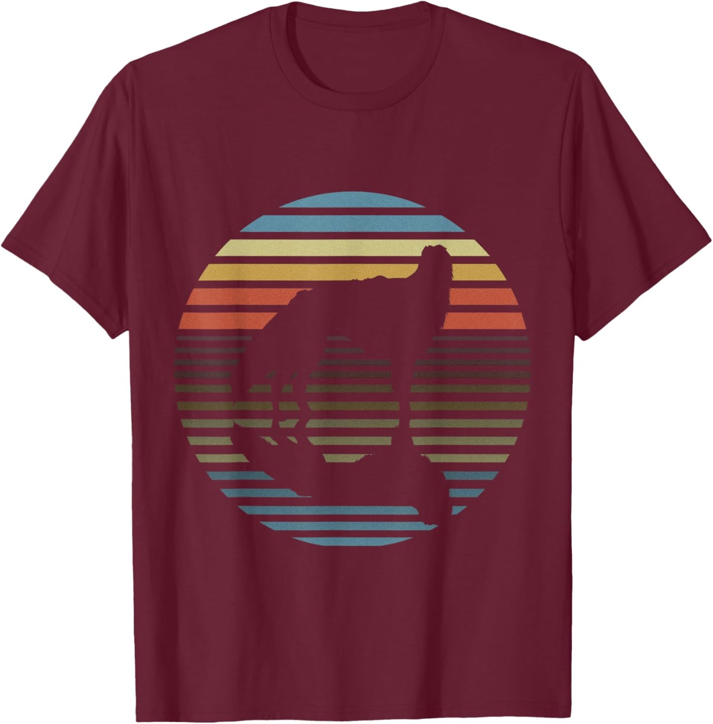 Silken Windhound Retro Mirror Image T-Shirt - T-Shirt | Maroon