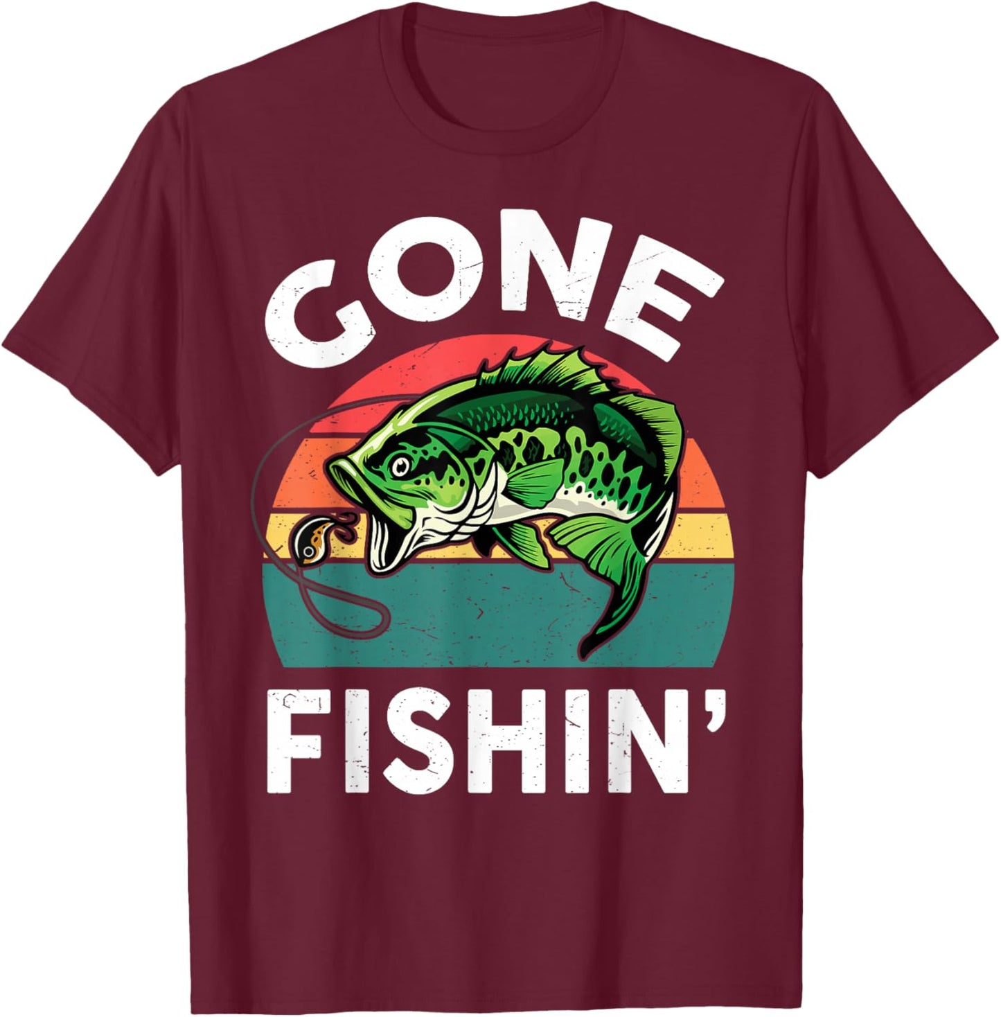 Boys Gone Fishing-Shirt Youth Men Bass Fish Funny Fisherman T-Shirt - T-Shirt | Maroon