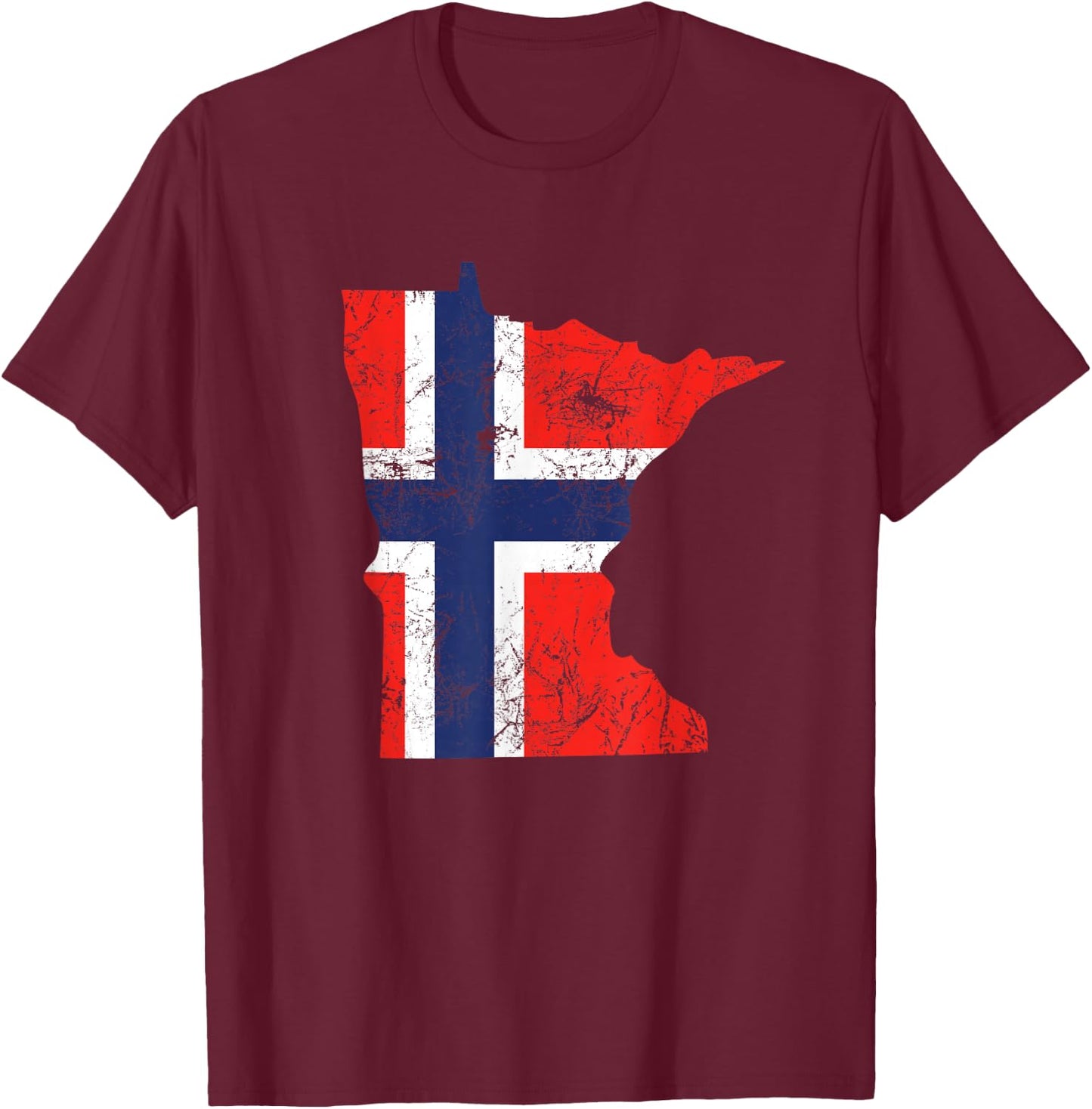 Norway Flag Minnesota Nordic Immigrant Heritage T-Shirt - T-Shirt | Maroon