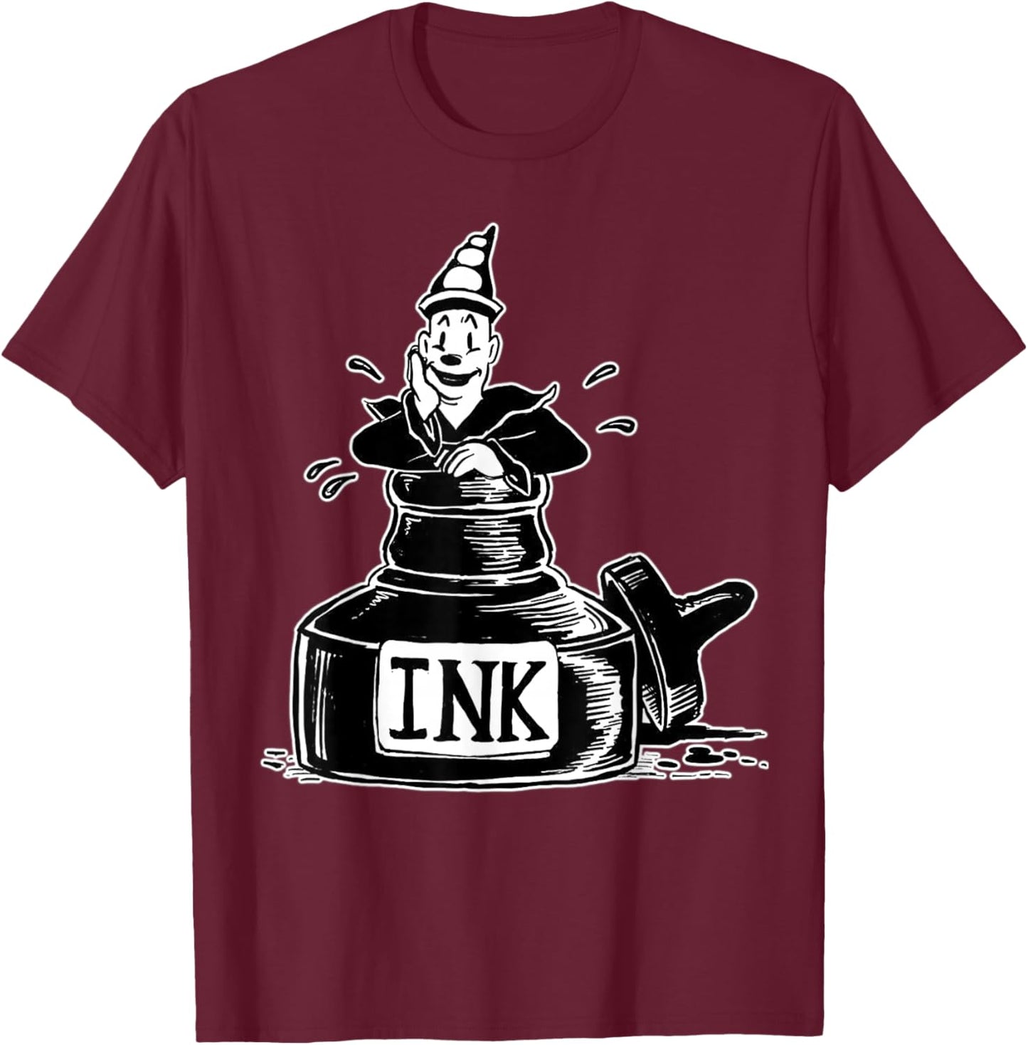 Urban Empyre Koko the Clown Inkwell T-Shirt - T-Shirt | Maroon