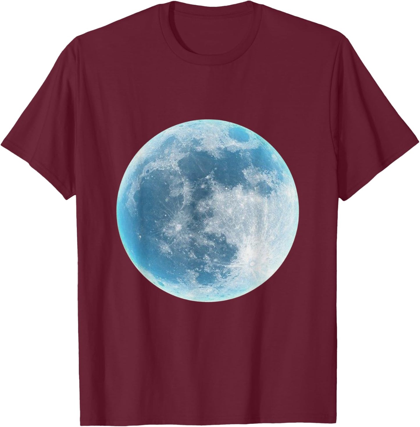 Moon Lunar Surface Full Space Galaxy Gray Green White T-Shirt - T-Shirt | Maroon