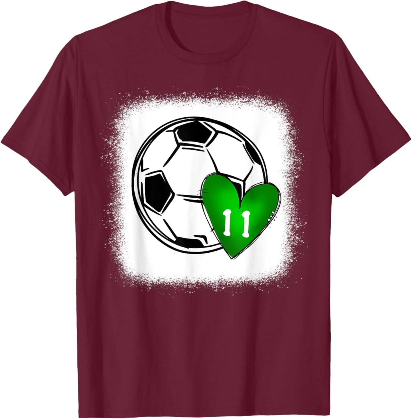 Custom Soccer Mom Number 11 Heart for Mom, Mommy T-Shirt - T-Shirt | Maroon