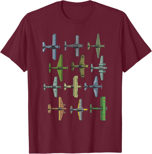 WW2 Planes Warbirds Warplanes T-Shirt - T-Shirt | Maroon