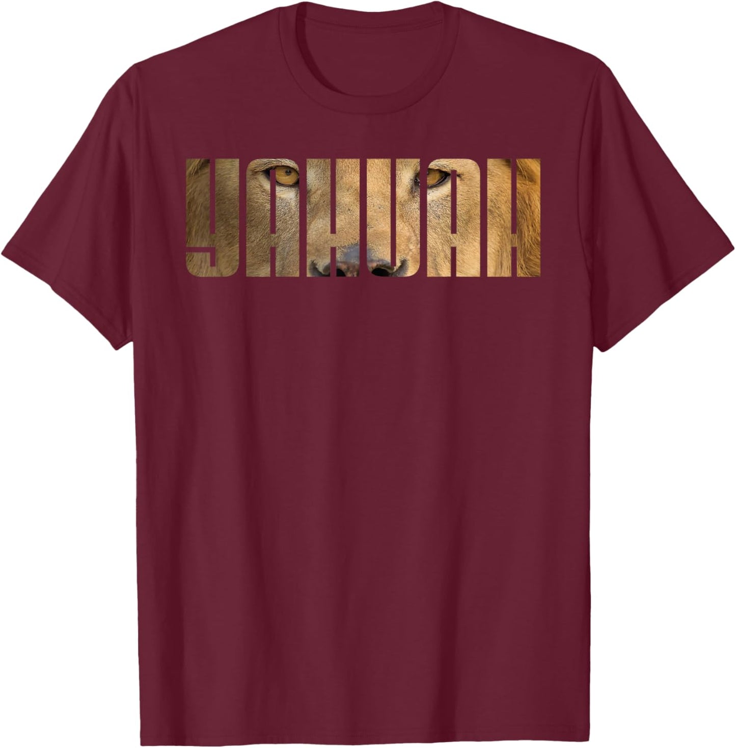 Black Hebrew Israelite Clothing Jah Yah Yahuah Judah Lion T-Shirt - T-Shirt | Maroon