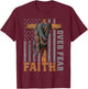 Faith Over Fear Christian Shirt USA Flag Patriotic American T-Shirt - T-Shirt | Maroon