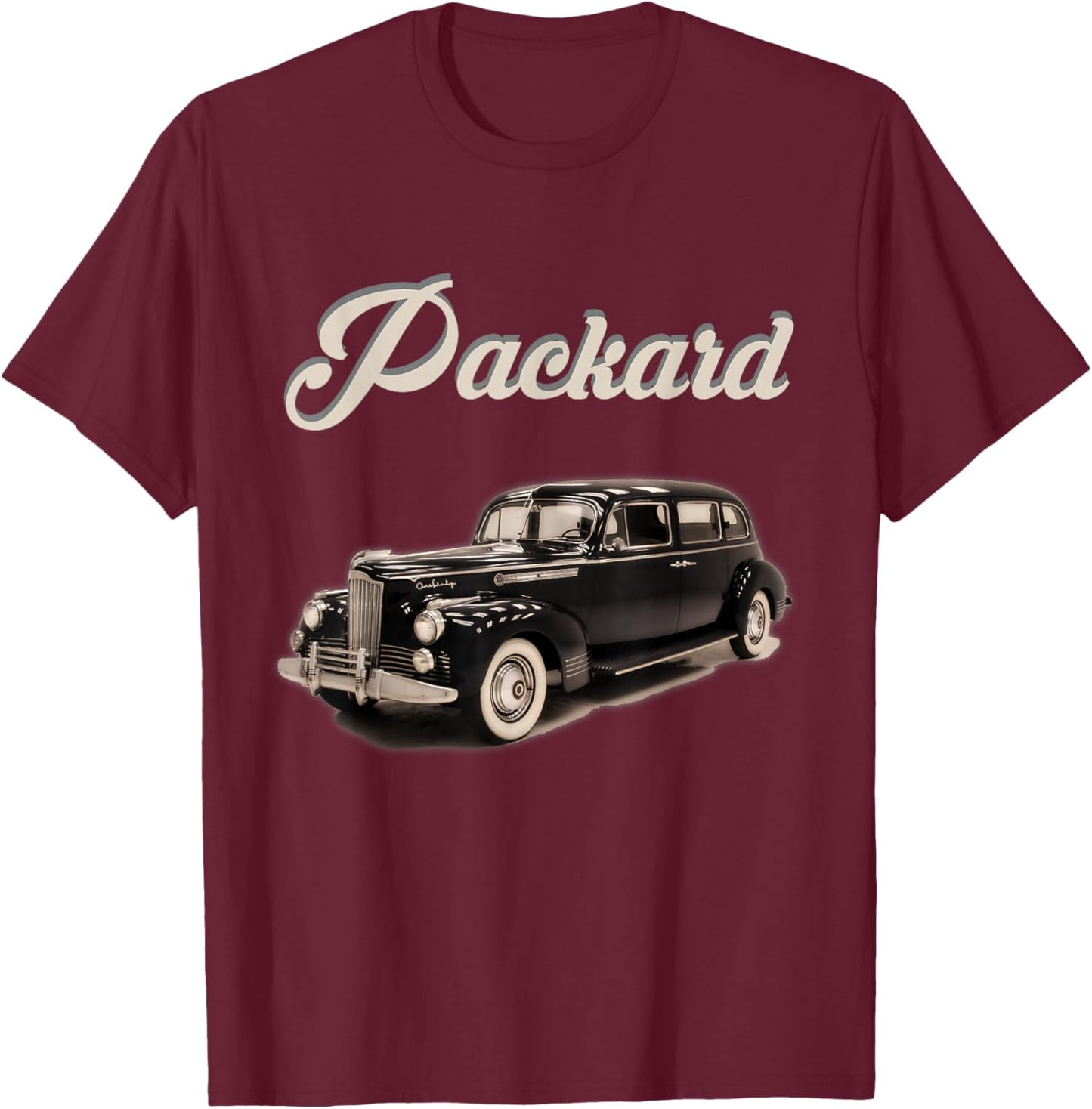 Antique 1942 Packard 160 Vintage Car T-Shirt - T-Shirt | Maroon
