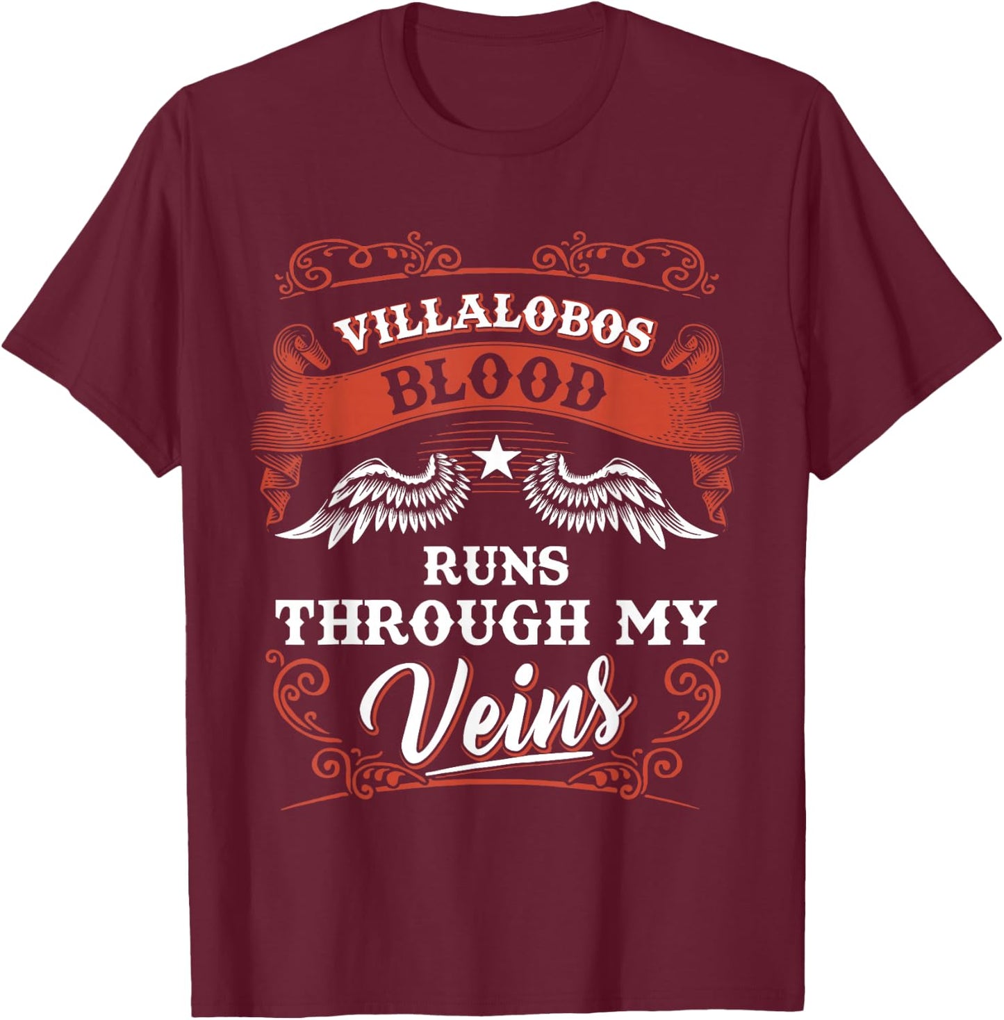 VILLALOBOS blood runs through my veins shirt youth kid 1kl2 T-Shirt - T-Shirt | Maroon
