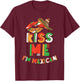 Kiss Me I'm Mexican Country Lover Mexico Proud T-Shirt - T-Shirt | Maroon