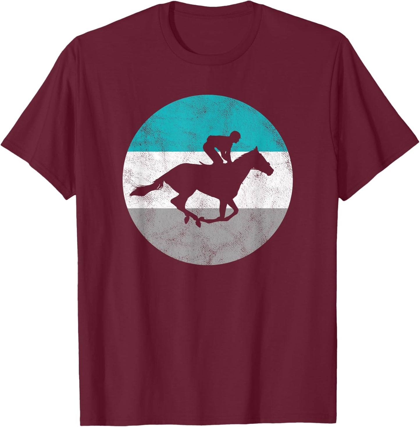 Horse Racing Jockey Retro Gift Women Boys & Girls T-Shirt - T-Shirt | Maroon