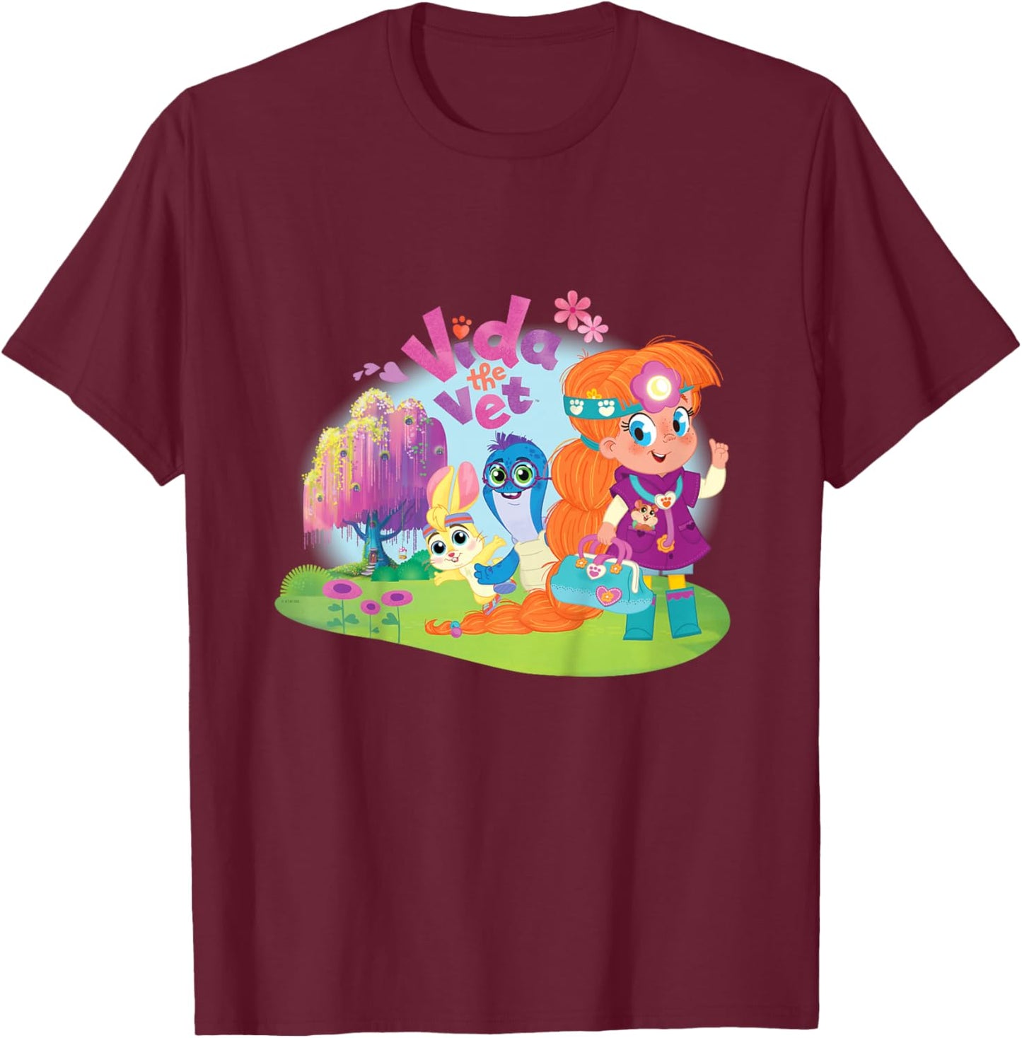 Vida The Vet, Vida and Friends, Graphic Logo T-Shirt - T-Shirt | Maroon