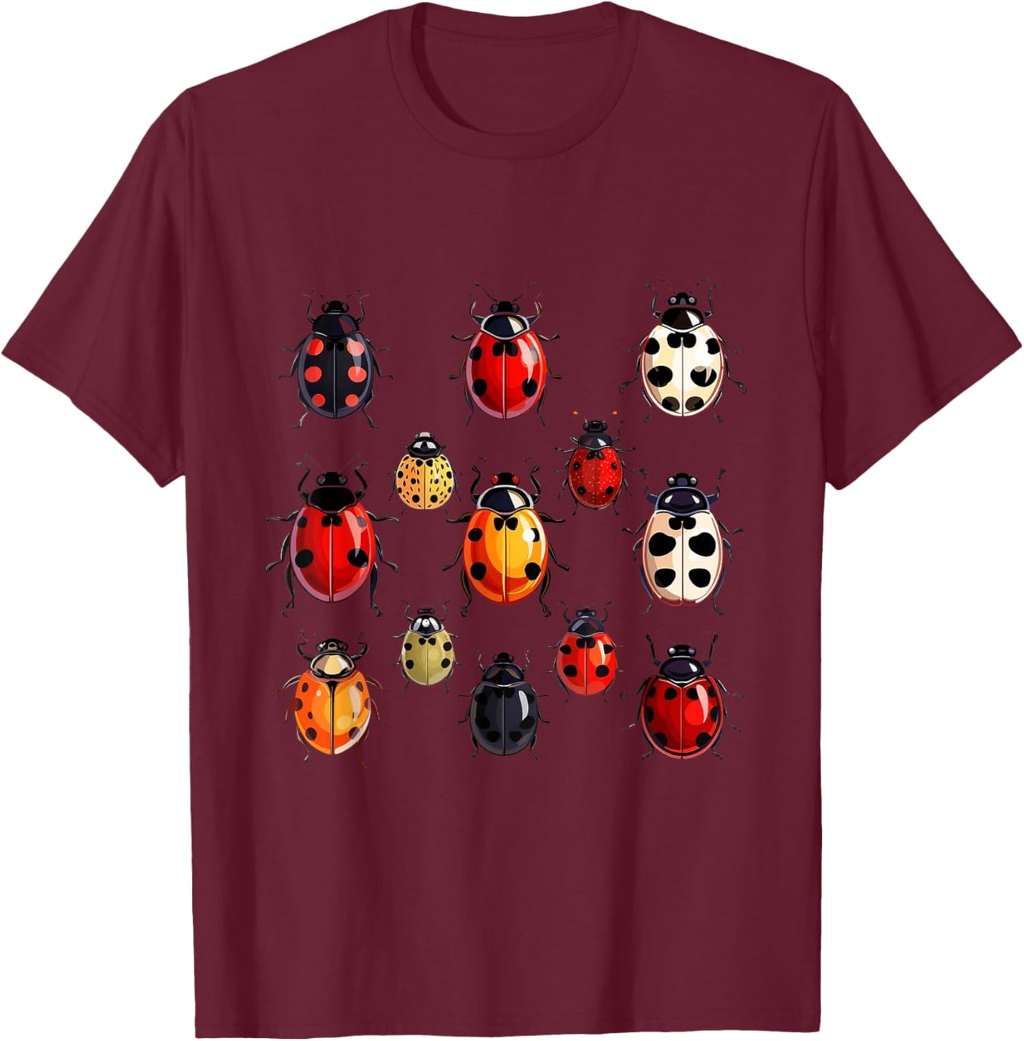 Ladybug Adult Kids Men Women Ladybug T-Shirt - T-Shirt | Maroon