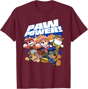 PAW Patrol: The Mighty Movie Paw Power Group T-Shirt - T-Shirt | Maroon