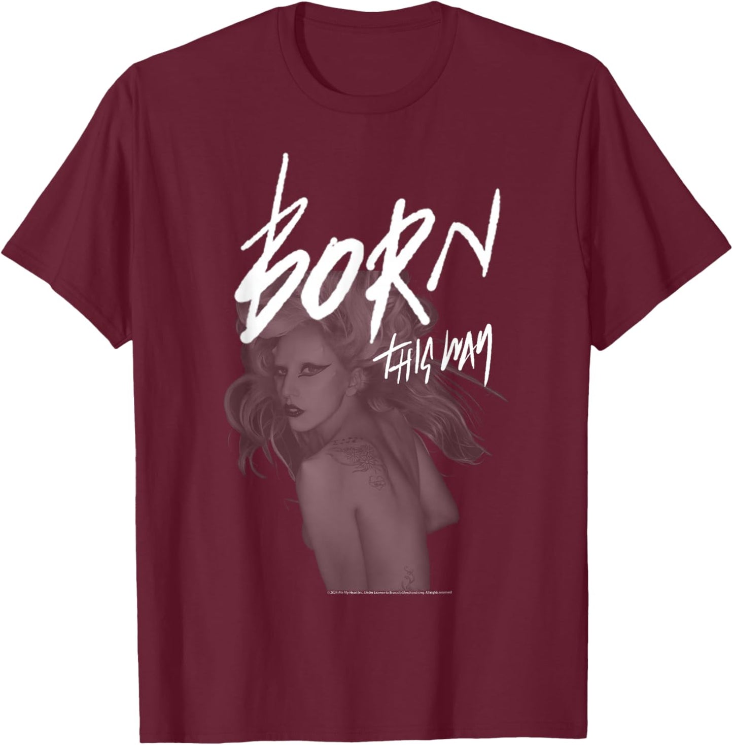 Lady Gaga Born This Way Musik von Bravado T-Shirt - T-Shirt | Maroon