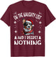 Cute Australian Cattle Dog Christmas On The Naughty List and T-Shirt - T-Shirt | Maroon