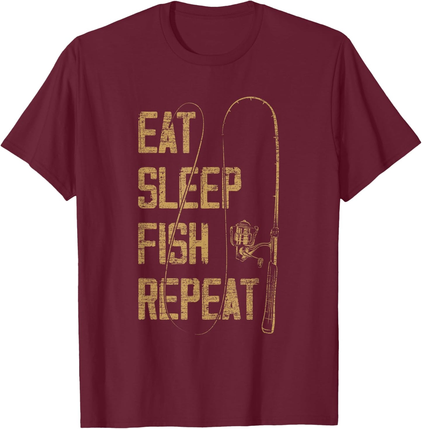 Nature Gift Father's Day Fisherman Fish T-Shirt - T-Shirt | Maroon