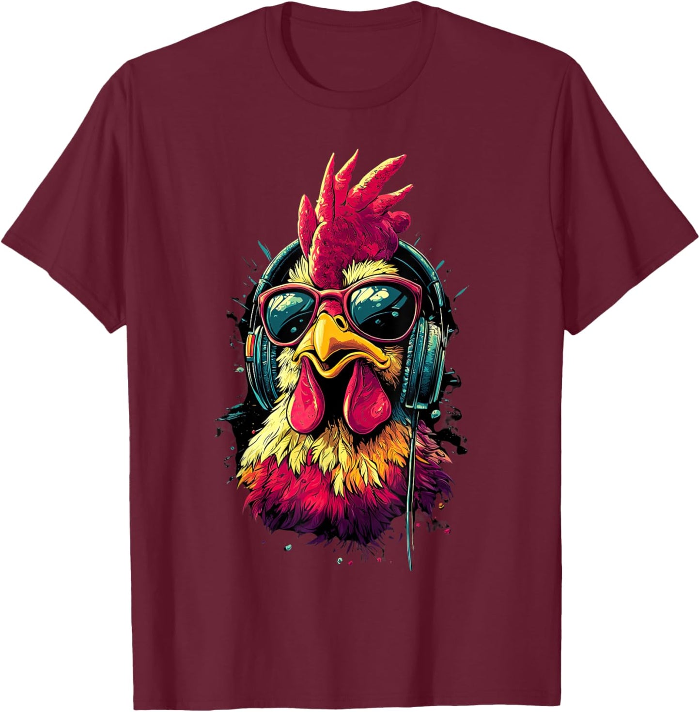 Funny Chicken cool Graffiti Urban art street T-Shirt - T-Shirt | Maroon