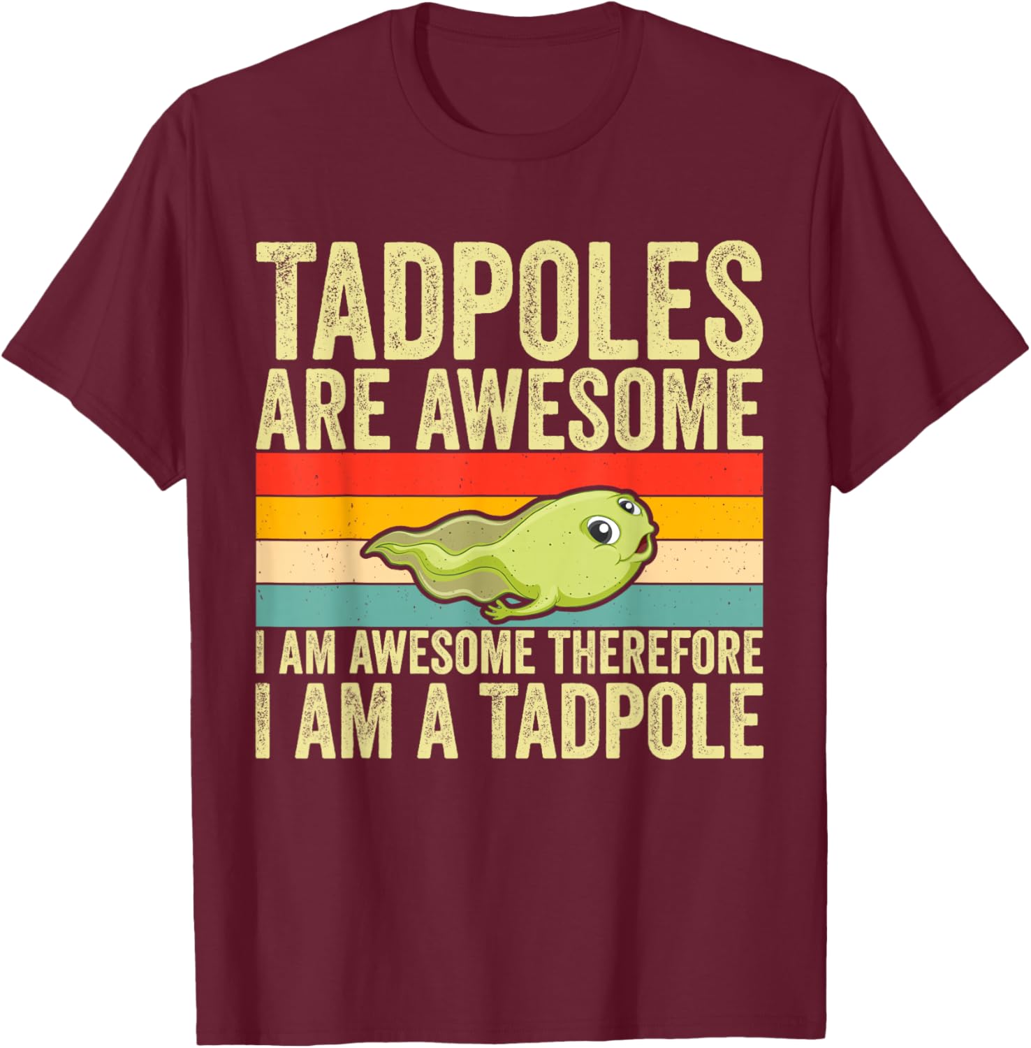 Funny Frog Tadpole Lovers Design Women Kids Tadpole T-Shirt - T-Shirt | Maroon