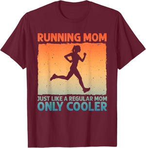 Funny Running Mom Marathoner Runner Coach Racing T-Shirt - T-Shirt | Maroon