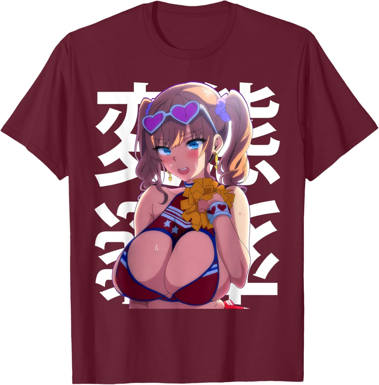 Japanese Netorare Anime Lewd Waifu Otaku Manga T-Shirt - T-Shirt | Maroon