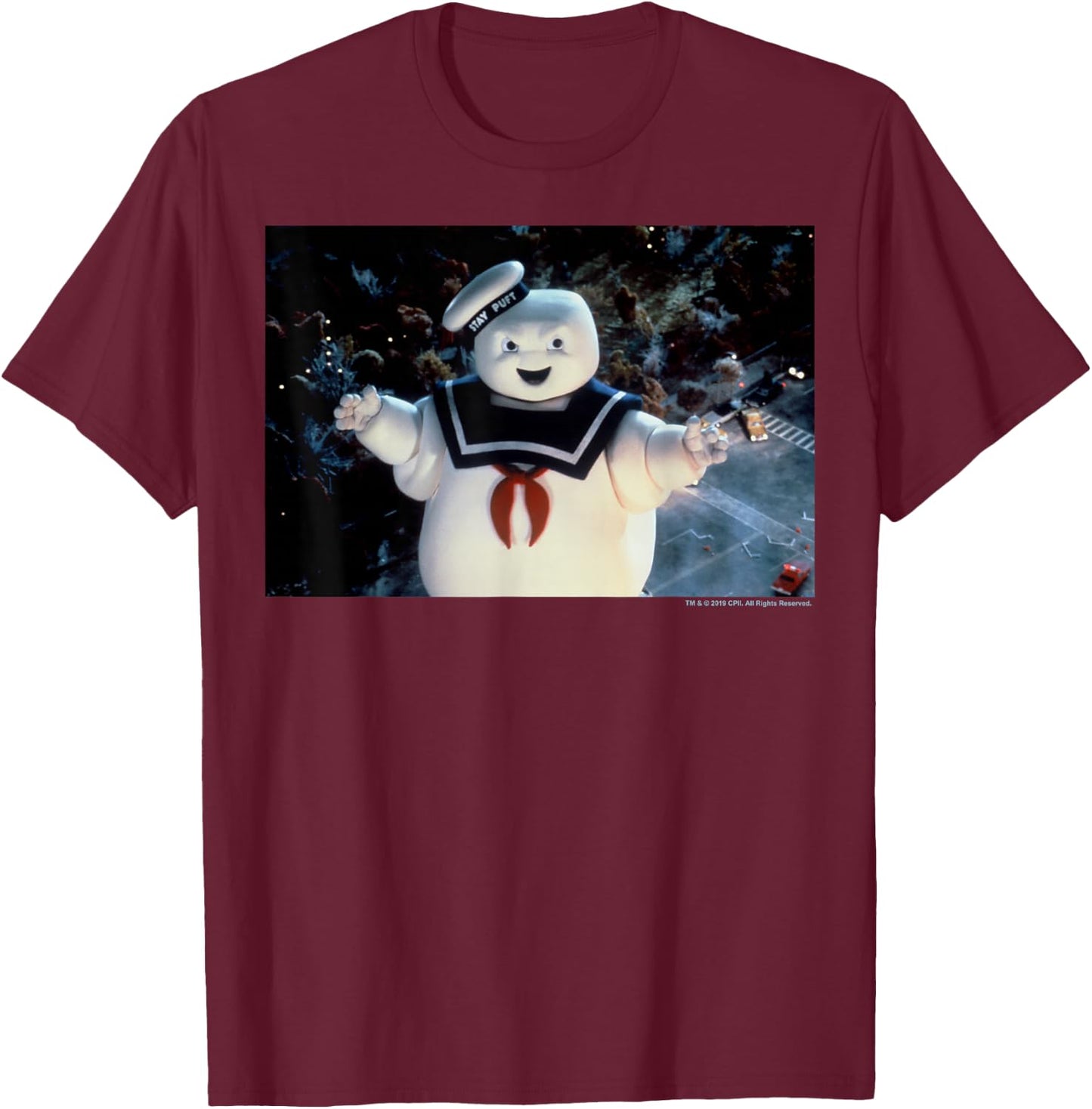 Ghostbusters Stay Puft Photo T-Shirt - T-Shirt | Maroon