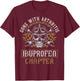 Funny Apparel for older Bikers Sons with Arthritis - Ibuprofen Chapter Black T-Shirt - T-Shirt | Maroon