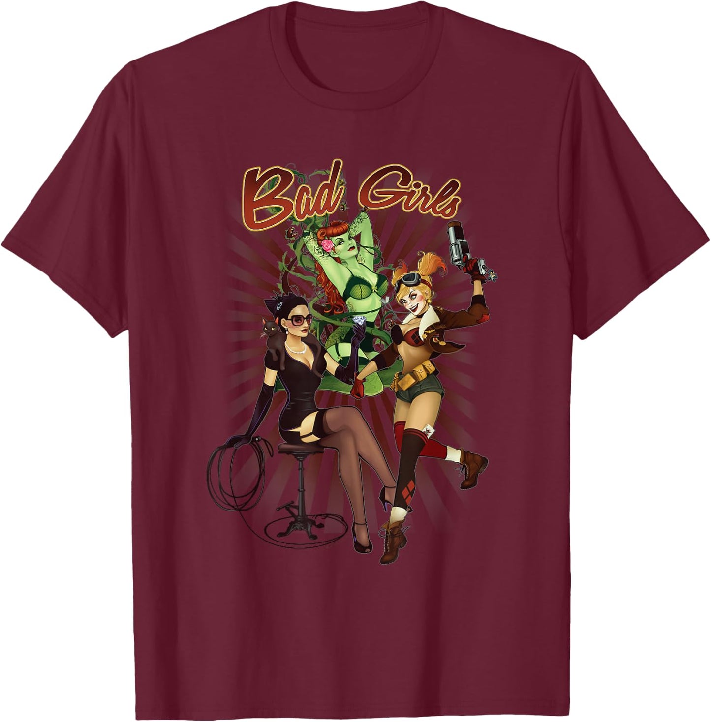 Batman Bad Girls T-Shirt - T-Shirt | Maroon