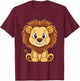 Cute Lion for Kids T-Shirt - T-Shirt | Maroon