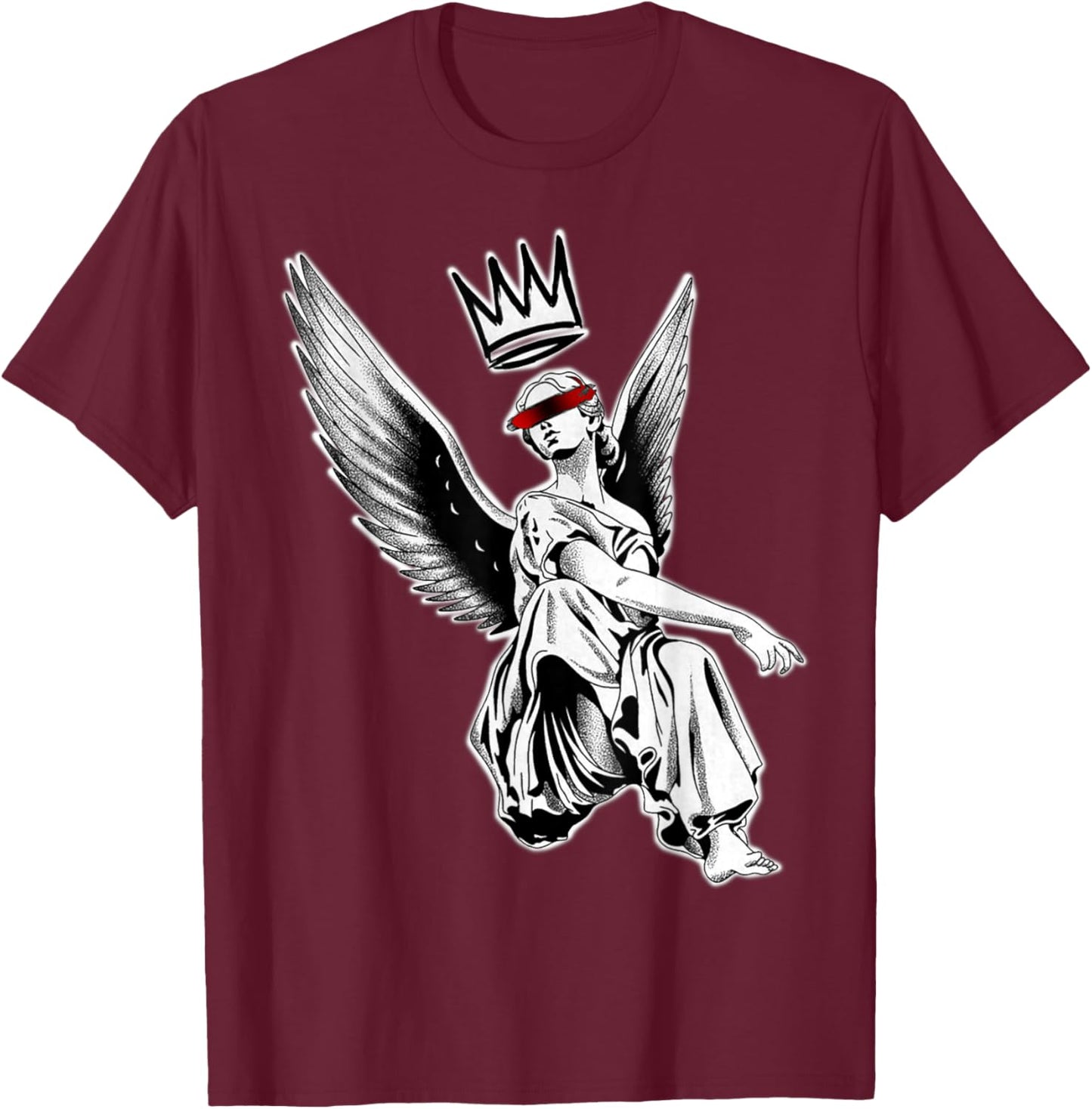 Angel King Crown Streetwear T-Shirt - T-Shirt | Maroon