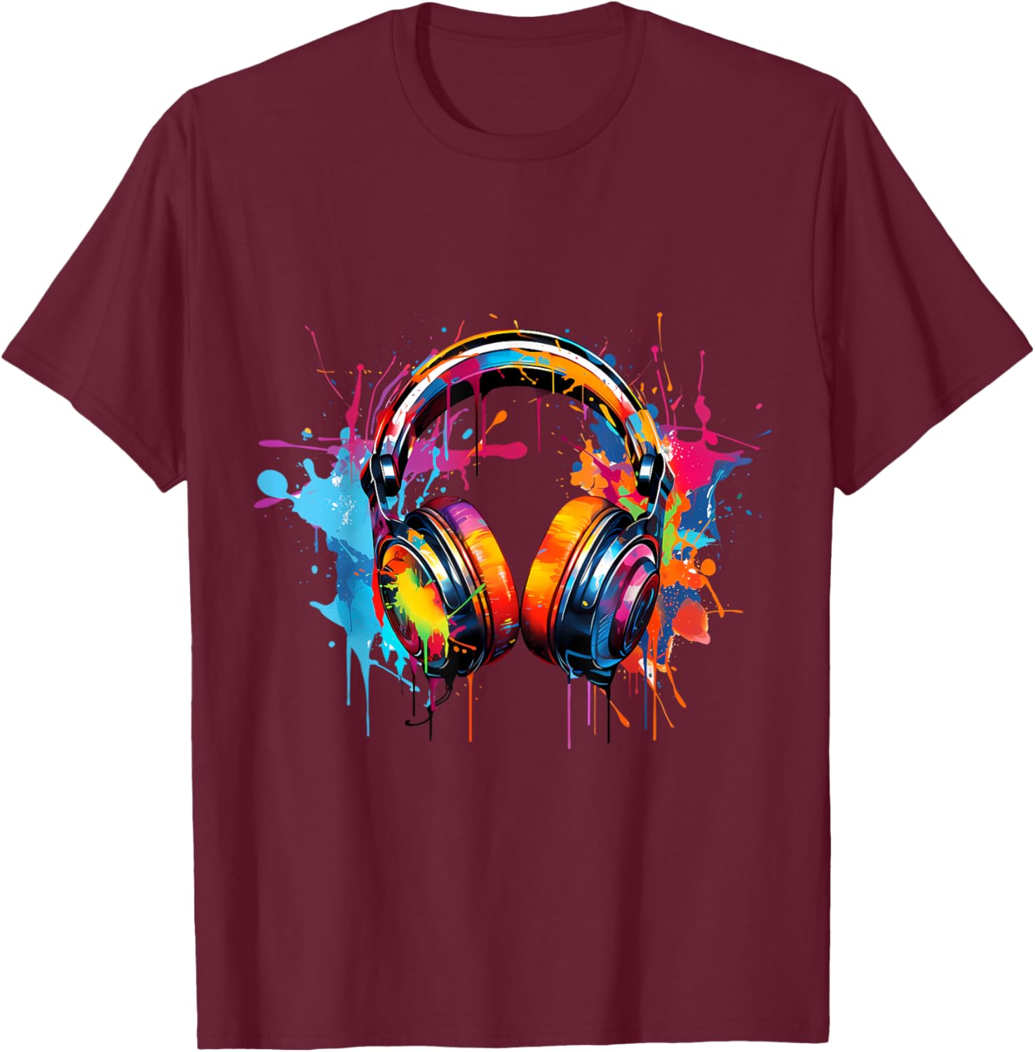 Kopfhörer Graffiti Style T-Shirt - T-Shirt | Maroon
