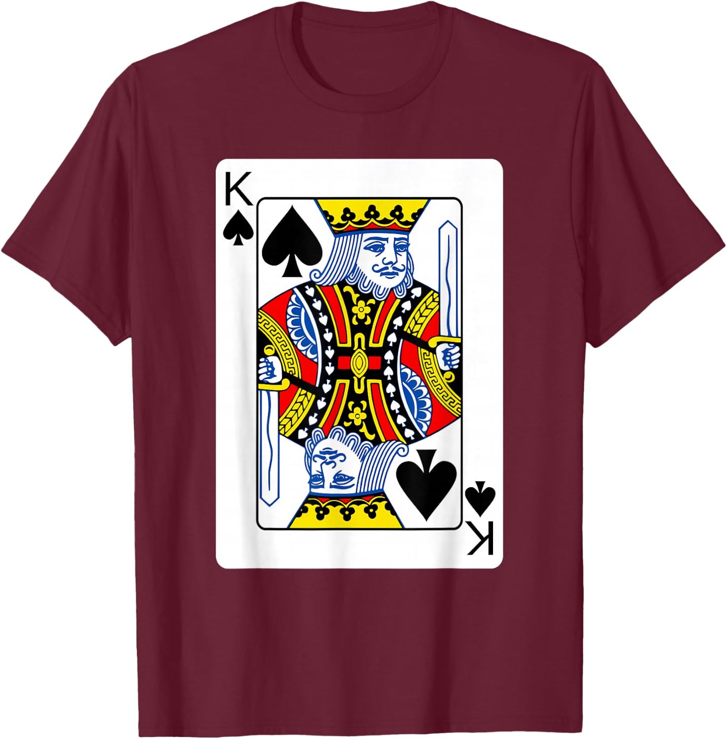 King Of Spades Playing Card Group Costume Poker Player T-Shirt - T-Shirt | Maroon