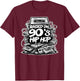 RAISED ON 90s HIP HOP Cassette Tape Graffiti Rap T-Shirt - T-Shirt | Maroon