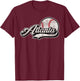 Atlanta Retro Distressed Baseball T-Shirt - T-Shirt | Maroon