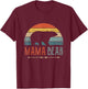 Mum Bear Mother Gift Mother's Day Retro Mama Bear T-Shirt - T-Shirt | Maroon