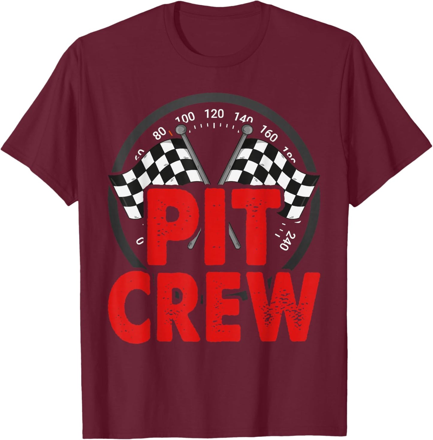 Pit Crew for Race Car Parties T-Shirt - T-Shirt | Maroon