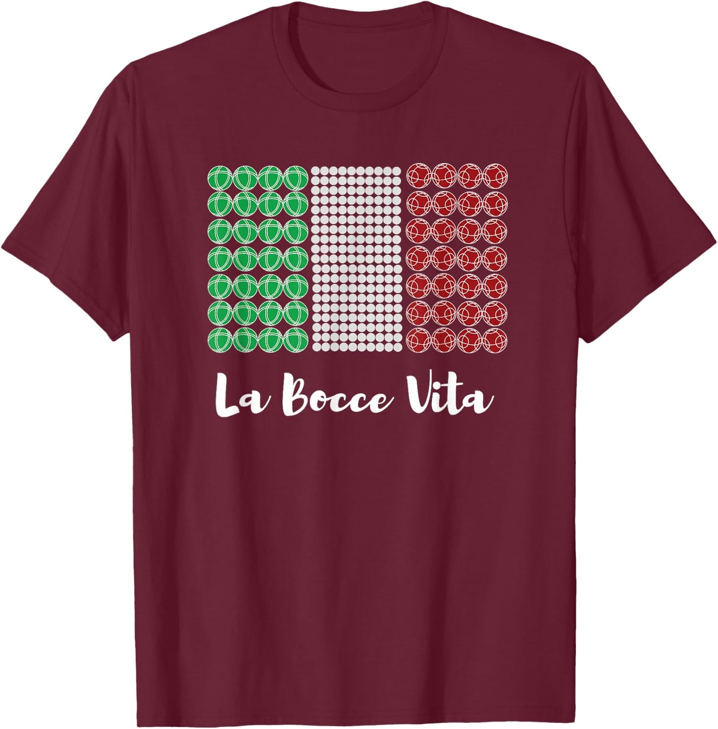 Bocce Ball Game Italy Flag Italian Gifts T-Shirt - T-Shirt | Maroon