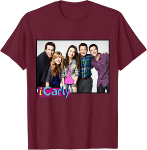 iCarly Cast Group Carly, Sam, Freddie, and Spencer T-Shirt - T-Shirt | Maroon