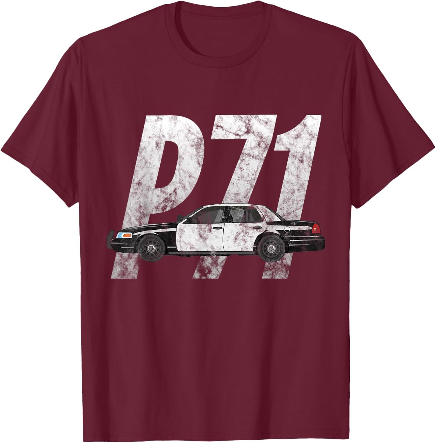 Cop Car P71 Crown Vic T Shirt Vintage Style T-Shirt - T-Shirt | Maroon