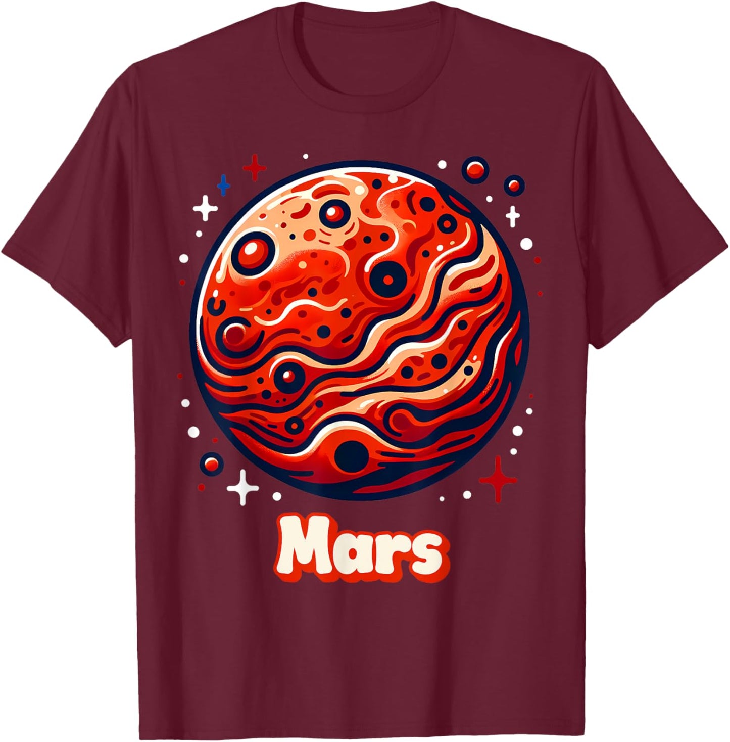 Planet Mars Outer Space Costume Graphic T-Shirt - T-Shirt | Maroon
