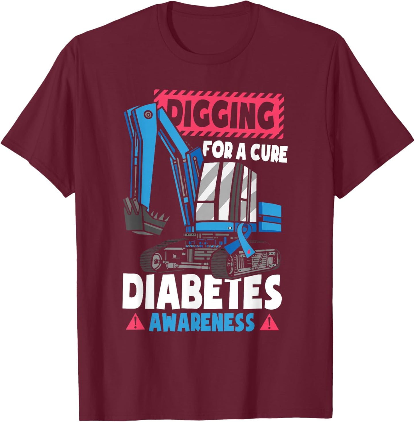 Diabetes Awareness Toddler Diabetic Type 1 Diabetes Tractor T-Shirt - T-Shirt | Maroon