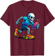 Skeleton Rugby Drip Ice Cream Drip T-Shirt - T-Shirt | Maroon